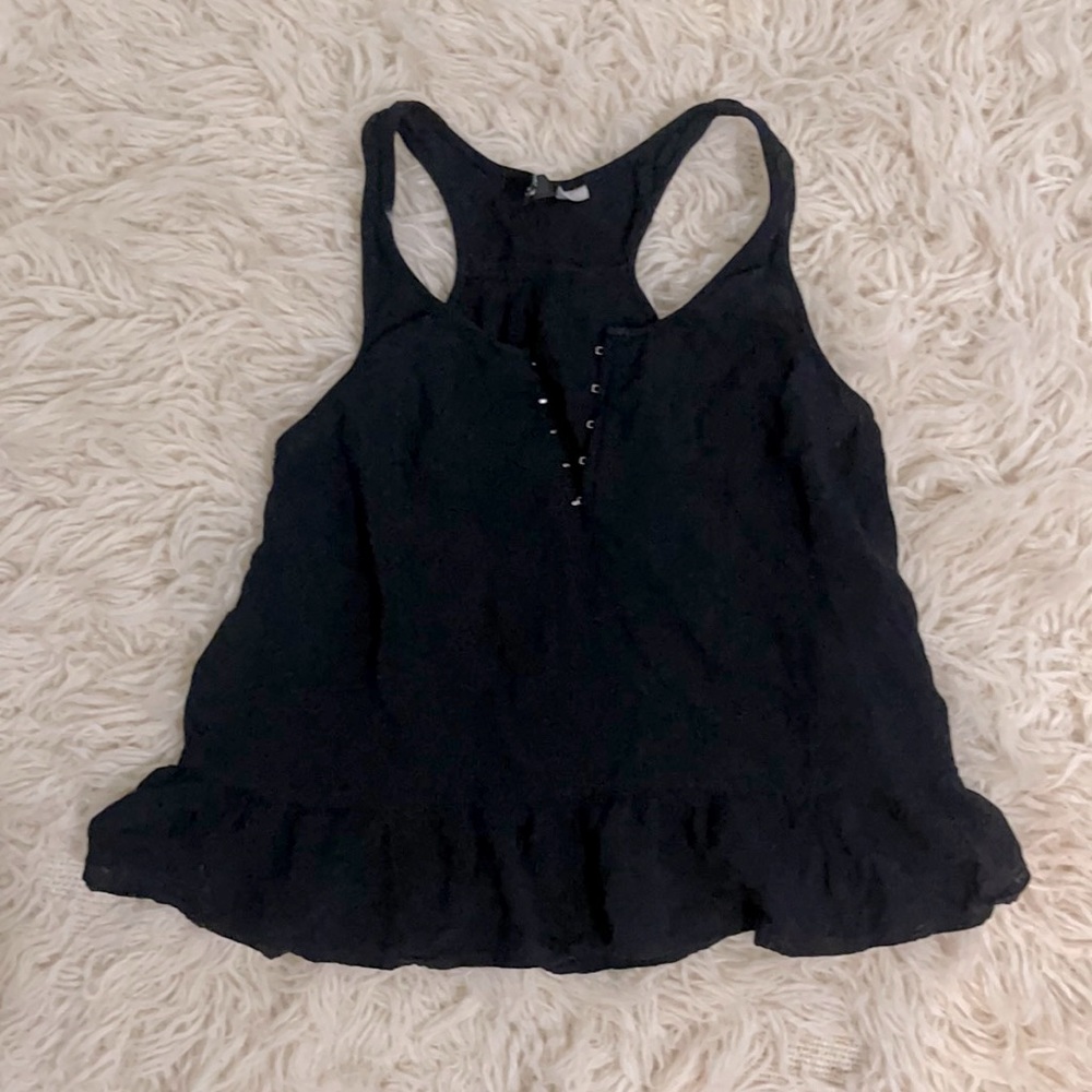 Peplum henley tank top